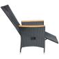 Preview: Garten-Liegestühle 2 Stk. mit Auflagen Poly Rattan Schwarz