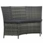 Preview: 7-tlg. Garten-Essgruppe mit Auflagen Poly Rattan Grau