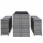 Preview: 7-tlg. Gartenbar-Set mit Auflagen Poly Rattan Grau