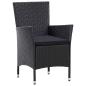 Preview: 7-tlg. Garten-Essgruppe Poly Rattan Schwarz