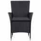 Preview: 7-tlg. Garten-Essgruppe Poly Rattan Schwarz