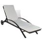 Preview: Sonnenliege mit Polster & Rollen Poly Rattan Braun