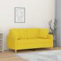 Preview: ARDEBO.de - 2-Sitzer-Sofa mit Zierkissen Hellgelb 140 cm Stoff