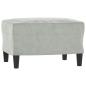 Preview: Sessel mit Hocker Hellgrau 60 cm Samt