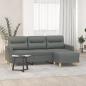Preview: ARDEBO.de - 3-Sitzer-Sofa mit Hocker Dunkelgrau 180 cm Stoff