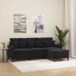 Preview: ARDEBO.de - 3-Sitzer-Sofa mit Hocker Schwarz 180 cm Samt