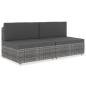 Preview: ARDEBO.de - Modulares 2-Sitzer-Sofa Poly Rattan Grau