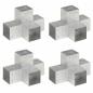 Preview: ARDEBO.de - Pfostenverbinder 4 Stk. X-Form Verzinktes Metall 101 x 101 mm