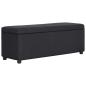Preview: ARDEBO.de - Bank mit Staufach 116 cm Schwarz Polyester