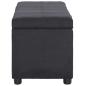Preview: Bank mit Staufach 116 cm Schwarz Polyester
