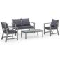 Preview: ARDEBO.de - 4-tlg. Garten-Lounge-Set mit Auflagen Massivholz Akazie