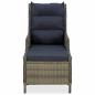 Preview: Verstellbarer Gartensessel mit Fu?hocker Poly Rattan Braun