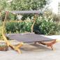 Preview: ARDEBO.de - Sonnenliege mit Dach 165x203x138 cm Bugholz Massiv Anthrazit