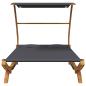 Preview: Sonnenliege mit Dach 165x203x138 cm Bugholz Massiv Anthrazit
