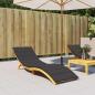 Preview: ARDEBO.de - Sonnenliegen-Auflage Schwarz 200x70x3 cm Oxford-Gewebe