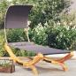 Preview: ARDEBO.de - Sonnenliege mit Dach 100x200x126 cm Bugholz Massiv Anthrazit