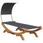 Preview: Sonnenliege mit Dach 100x200x126 cm Bugholz Massiv Anthrazit