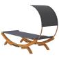 Preview: Sonnenliege mit Dach 100x200x126 cm Bugholz Massiv Anthrazit
