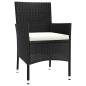 Preview: Gartenstühle mit Kissen 4 Stk. Poly Rattan Schwarz