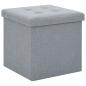 Preview: Hocker mit Stauraum 2 Stk. Hellgrau Leinenoptik