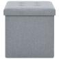 Preview: Hocker mit Stauraum 2 Stk. Hellgrau Leinenoptik