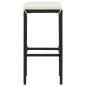 Preview: Barhocker mit Kissen 3 Stk. Schwarz Poly Rattan