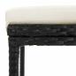 Preview: Barhocker mit Kissen 3 Stk. Schwarz Poly Rattan