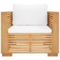 Preview: Gartensessel mit Creme Kissen Massivholz Teak