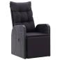 Preview: Gartensessel mit Kissen 2 Stk. Verstellbar Schwarz Poly Rattan
