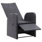Preview: Gartensessel mit Kissen 2 Stk. Verstellbar Schwarz Poly Rattan