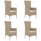 Preview: Gartenstühle mit Kissen 4 Stk. Poly Rattan Beige
