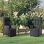 Preview: ARDEBO.de - Garten-Relaxstühle 2 Stk. mit Tisch Schwarz Poly Rattan