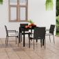 Preview: ARDEBO.de - Gartenst?hle mit Kissen 4 Stk. Poly Rattan Schwarz
