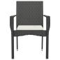 Preview: Gartenst?hle mit Kissen 4 Stk. Poly Rattan Schwarz