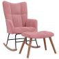 Preview: Schaukelstuhl mit Hocker Samt Rosa
