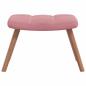 Preview: Schaukelstuhl mit Hocker Samt Rosa