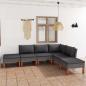 Preview: ARDEBO.de - 6-tlg. Garten-Lounge-Set mit Kissen Poly Rattan Grau
