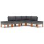 Preview: 6-tlg. Garten-Lounge-Set mit Kissen Poly Rattan Grau