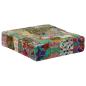 Preview: Pouf Flickwerk Quadrat Baumwolle Handgefertigt 50×50×12 cm Grün