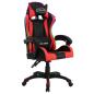 Preview: Gaming-Stuhl mit RGB LED-Leuchten Rot und Schwarz Kunstleder