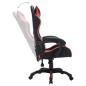 Preview: Gaming-Stuhl mit RGB LED-Leuchten Rot und Schwarz Kunstleder