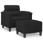 Preview: Sessel mit Hocker Schwarz 60 cm Mikrofasergewebe