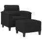 Preview: Sessel mit Hocker Schwarz 60 cm Mikrofasergewebe