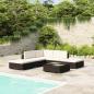 Preview: ARDEBO.de - 6-tlg. Garten-Lounge-Set mit Auflagen Poly Rattan Schwarz