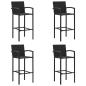 Preview: ARDEBO.de - Barhocker 4 Stk. Schwarz Poly Rattan