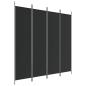 Preview: 4-tlg. Paravent Schwarz 200x200 cm Stoff