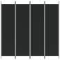 Preview: 4-tlg. Paravent Schwarz 200x200 cm Stoff