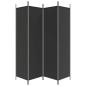 Preview: 4-tlg. Paravent Schwarz 200x200 cm Stoff