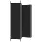 Preview: 4-tlg. Paravent Schwarz 200x200 cm Stoff