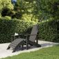 Preview: ARDEBO.de - Adirondack-Gartenstuhl mit Fußteil HDPE Anthrazit
